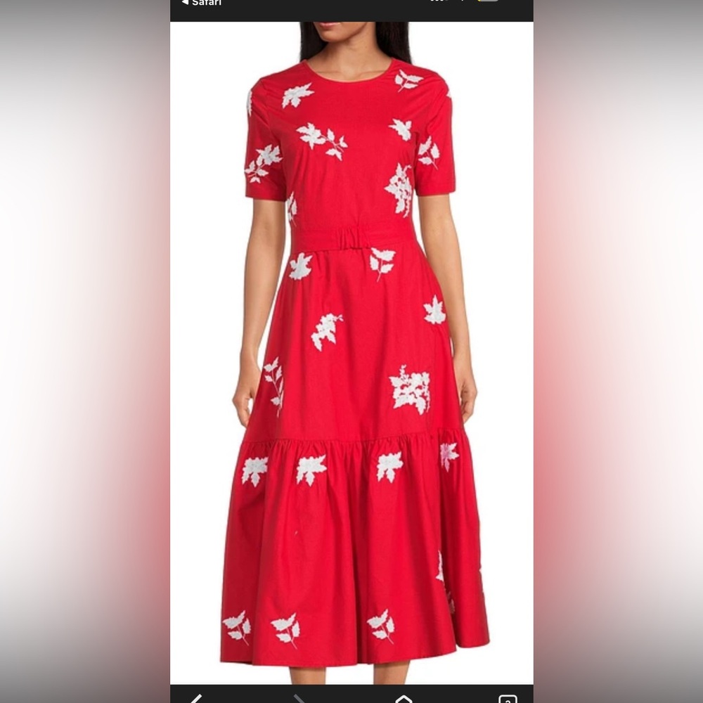 Fanm Mon Red and White Floral Maxi dress
